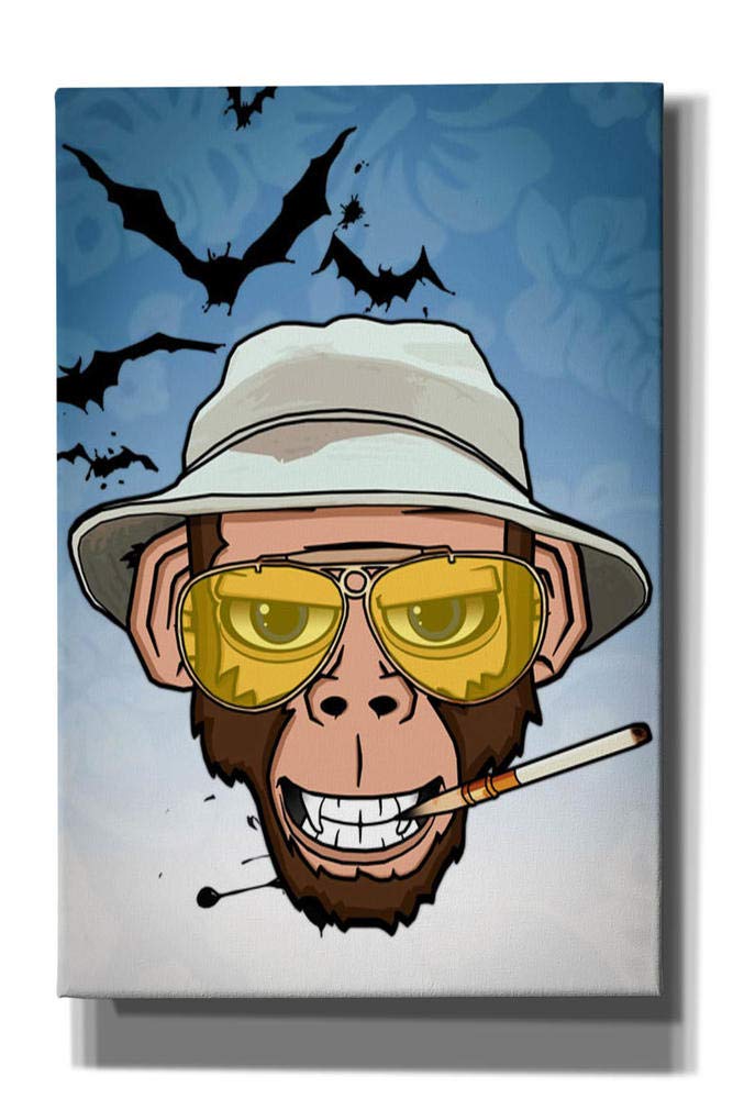 Cortesi Home 'Monkey Business in Las Vegas' by Nicklas Gustafsson, Canvas Wall Art, 12"x18" - Image 1